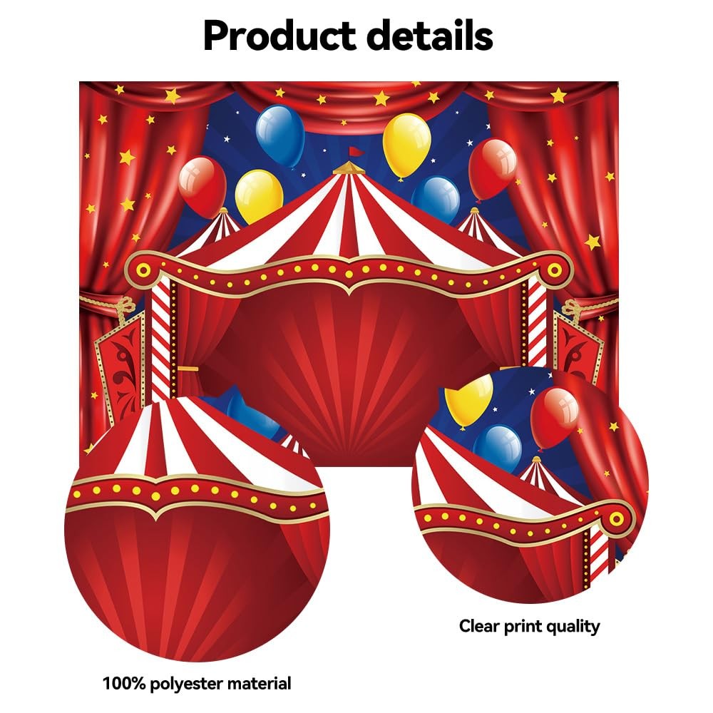 Circus Carnival Theme Party Photo Backdrop 7×5 Ft Carnival Lights Stars