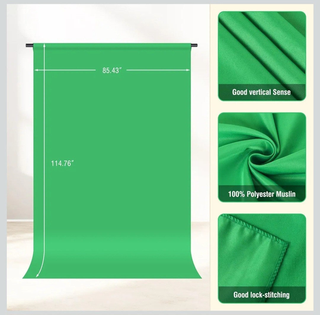 Forlogic Green Screen Backdrop Kit with Stand, 8×7.2ft Portable GreenScreen…