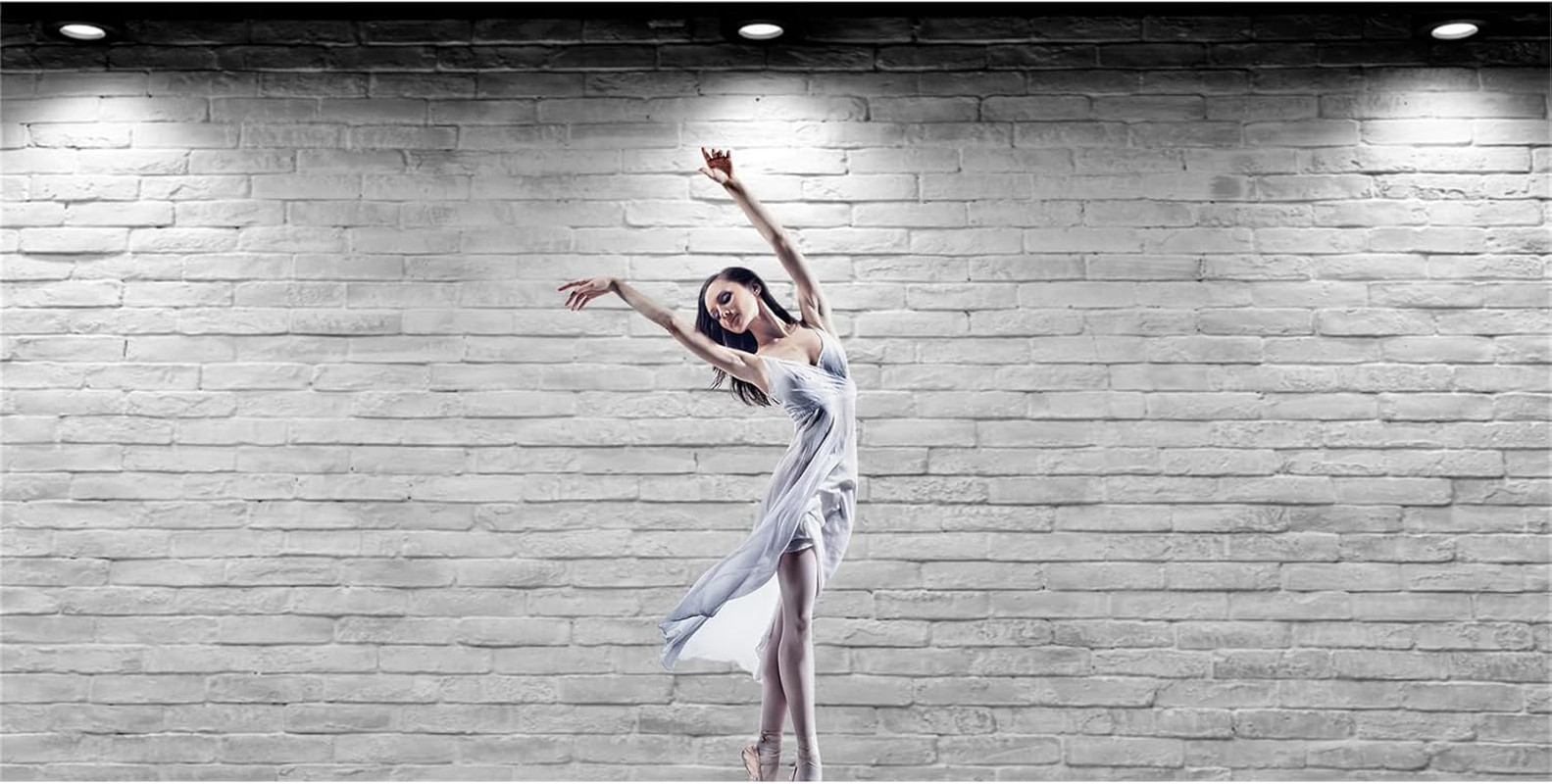 Vinyl 15X10Ft Backdrop Photography Background White Brick Wall Computer-Print Se