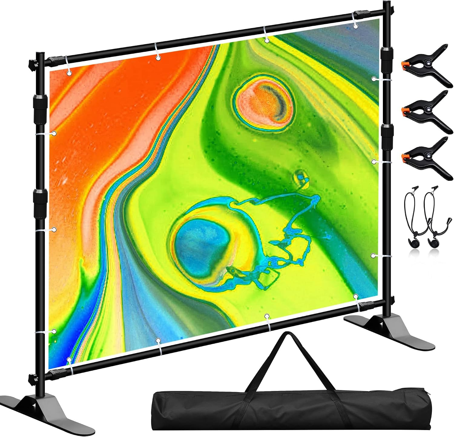 Photo Backdrop Banner Stand Kit, Heavy Duty 10 x 8 FT Adjustable Telescopic Tube