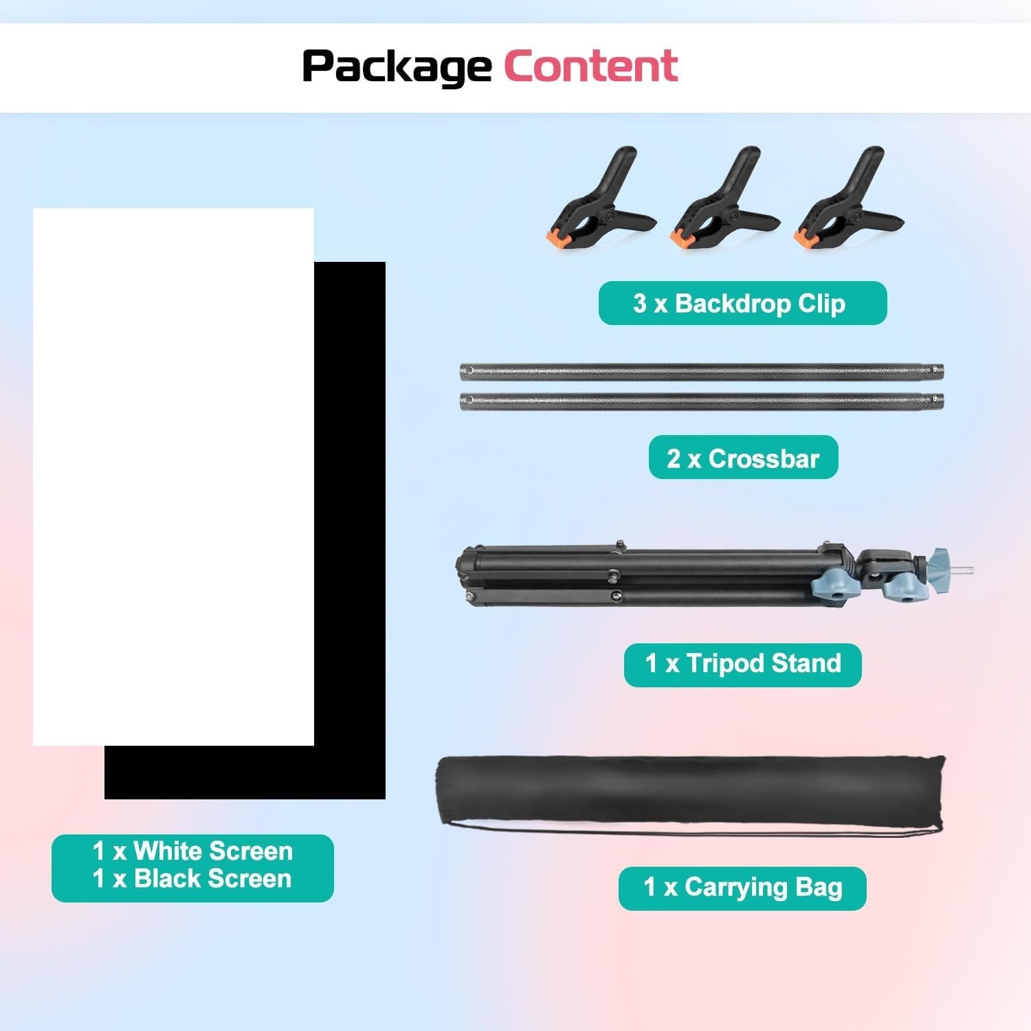 Portable Photography Backdrop Stand Kit for Small Products & Jewelry