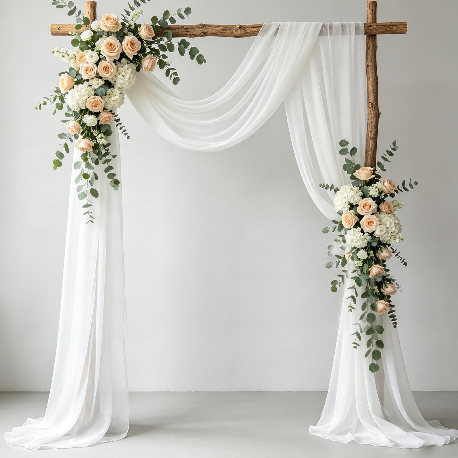 White Wedding Arch Draping Fabric Backdrop 29.5″ X 20FT Sheer 1 Panel,