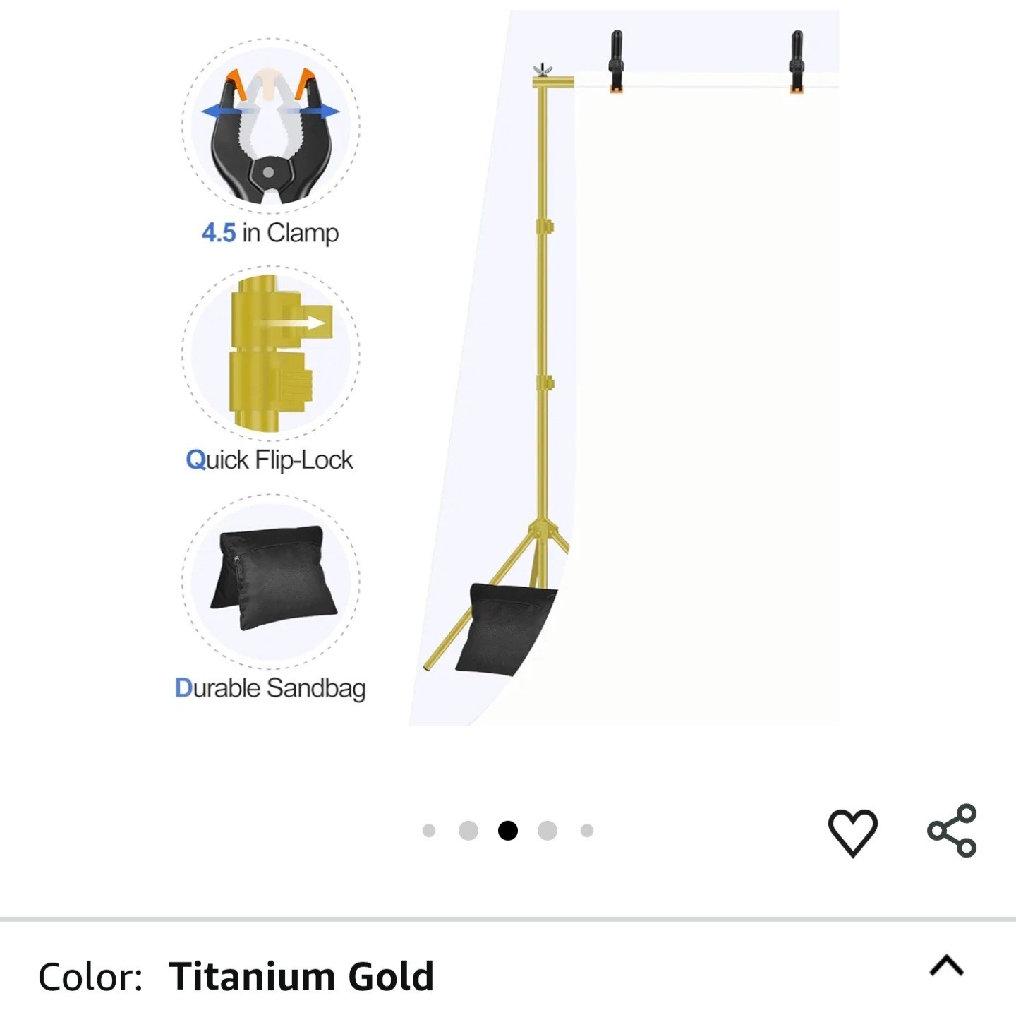 EMART Backdrop Stand 10x7ft(WxH) Photo Studio Adjustable Background Stand Suppor