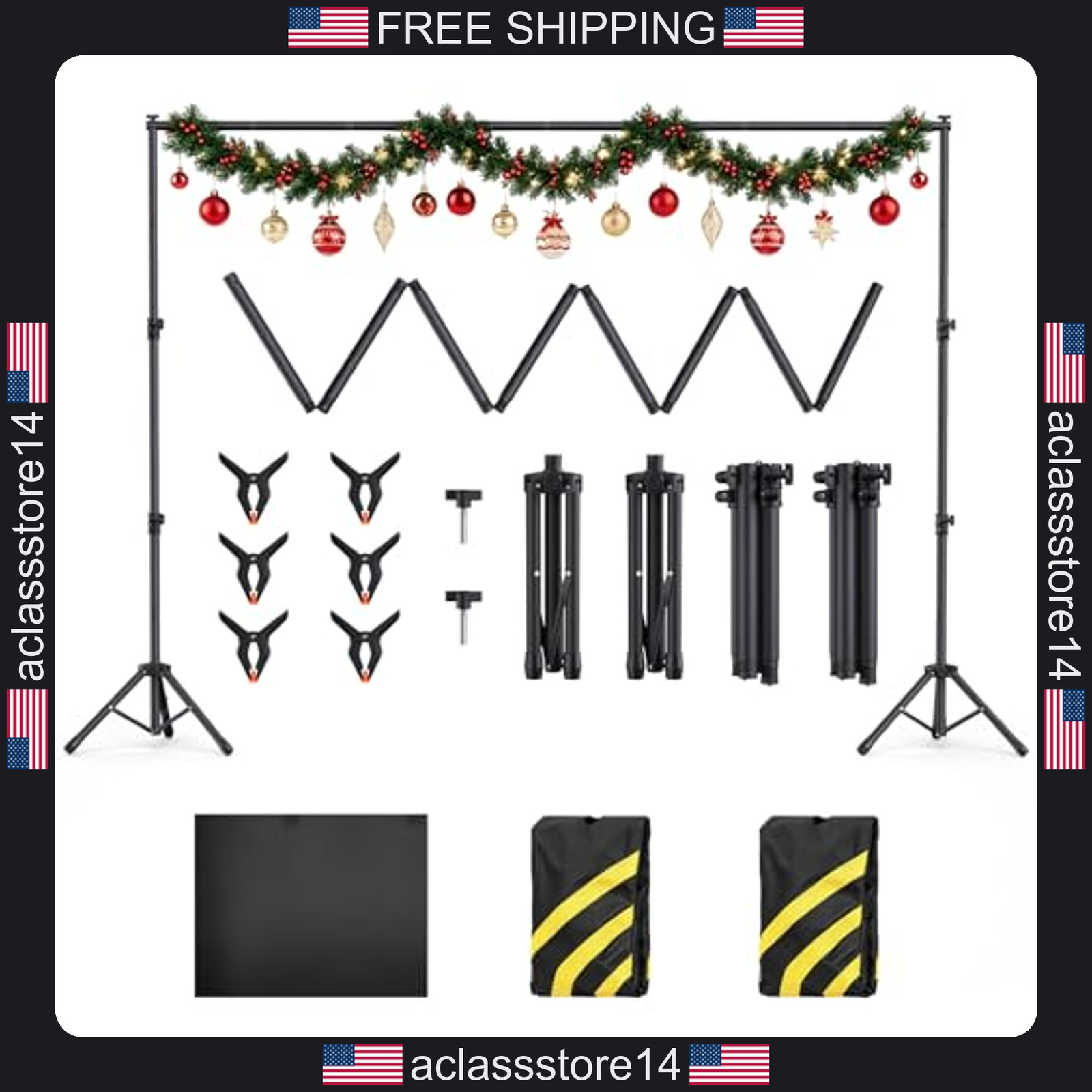 Forlogic 10×7.5ft backdrop stand heavy duty adjustable photo banner support