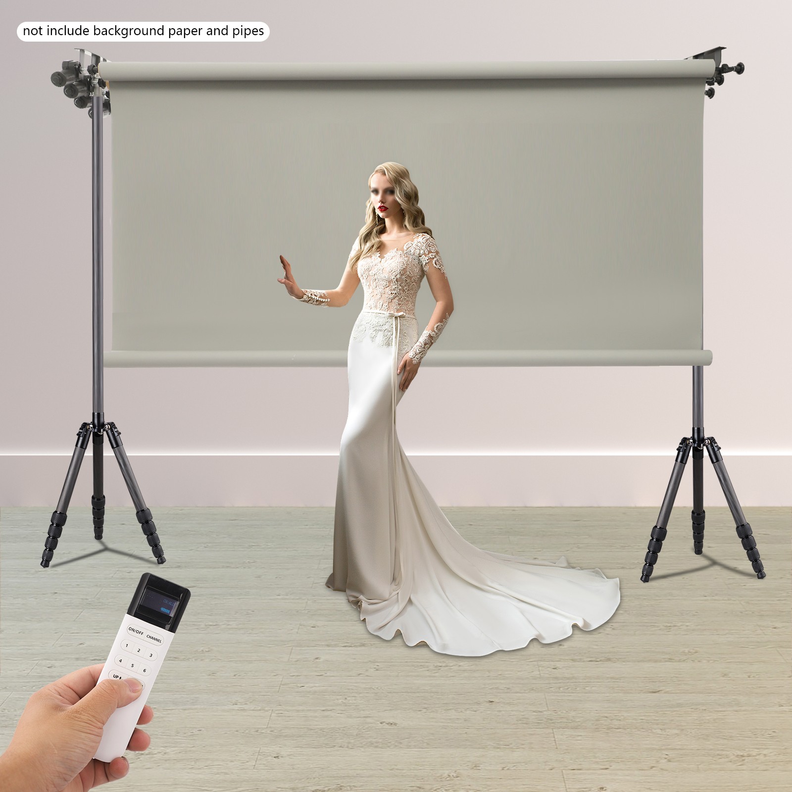 Photography Backdrop Support System Wall Mount Studio Background Stand 4 Roller