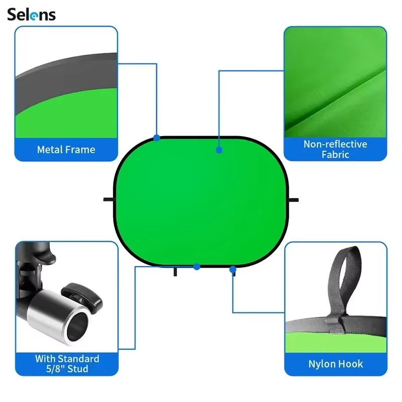 100x150cm Green Screen Backdrop Panel Background Collapsible Chromakey Reflector