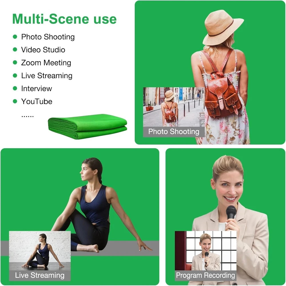 Aimosen 12 X 10 FT Large Green Screen Backdrop for 10 X 12 FT