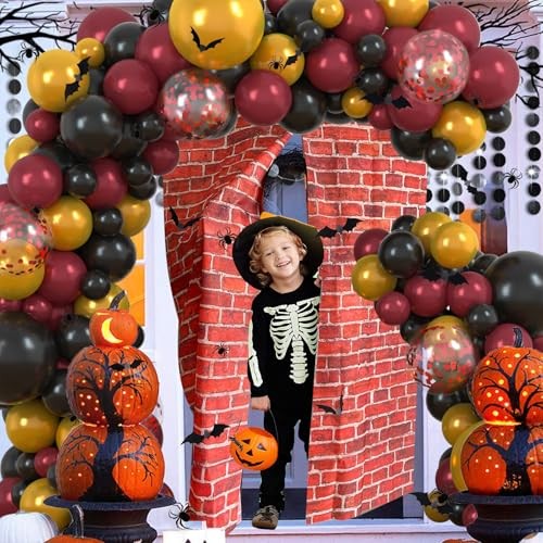 Brick Wall Backdrop Halloween Red Brick Wall Backdrop Decorations for Birthday