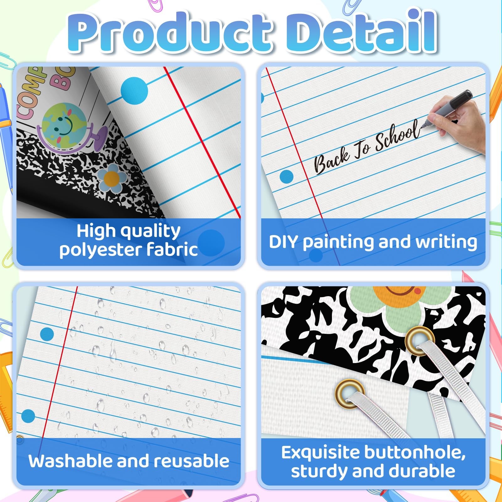 2 Pcs Large Composition Notebook Classroom Decor Composition Book and Noteboo…