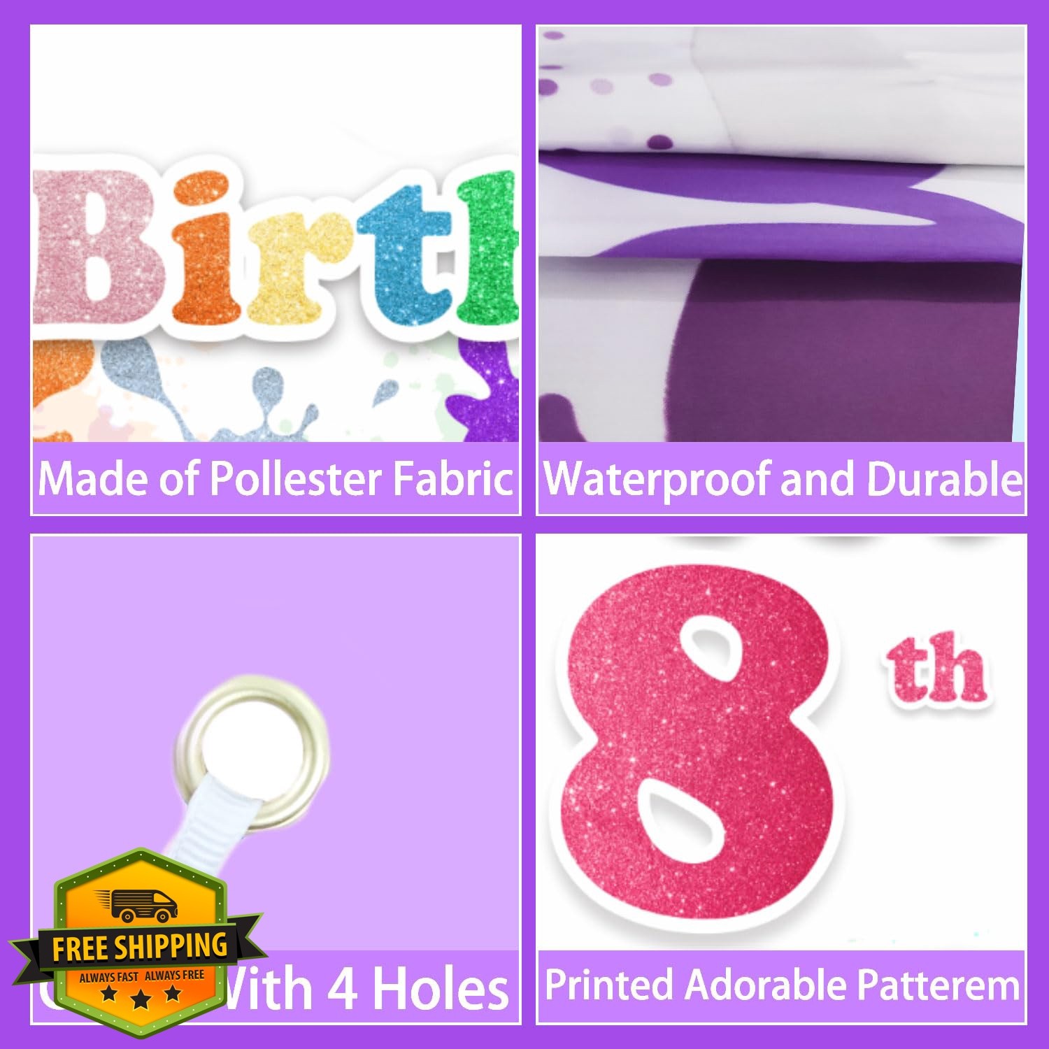 BECKTEN 8th Birthday Backdrop Paint Splash Graffiti Decor