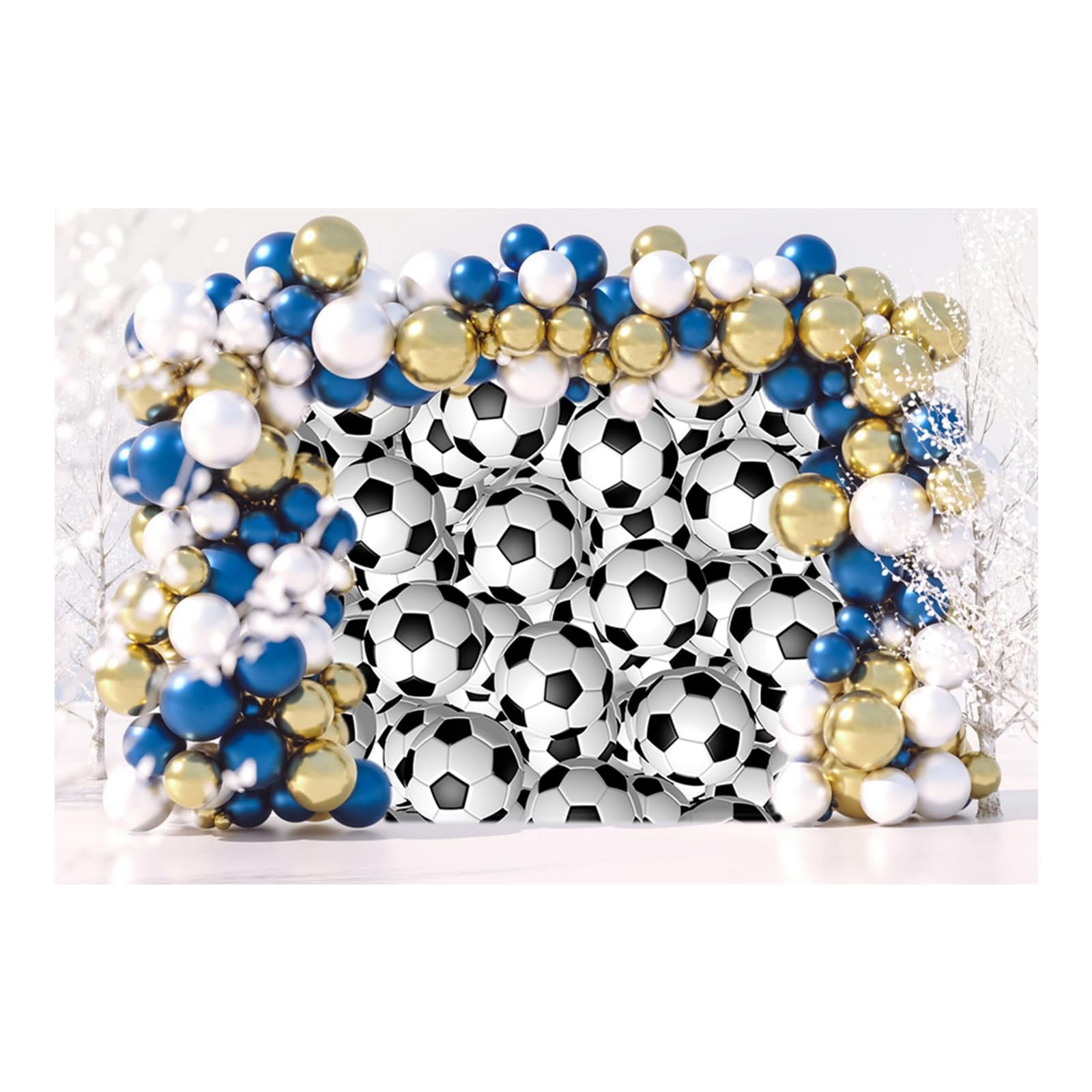 5X3FT Soccer Ball Pattern Photography Backdrop 210x150cm Party Background Ban…