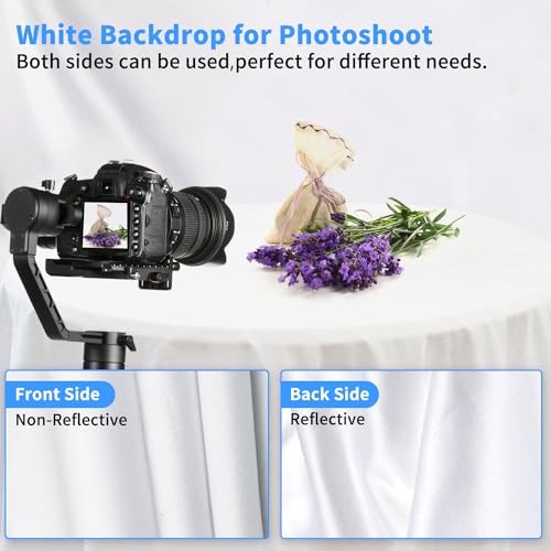 Photo Backdrop, 10×20 ft Screen for Photography, Seamless 10x20ft White