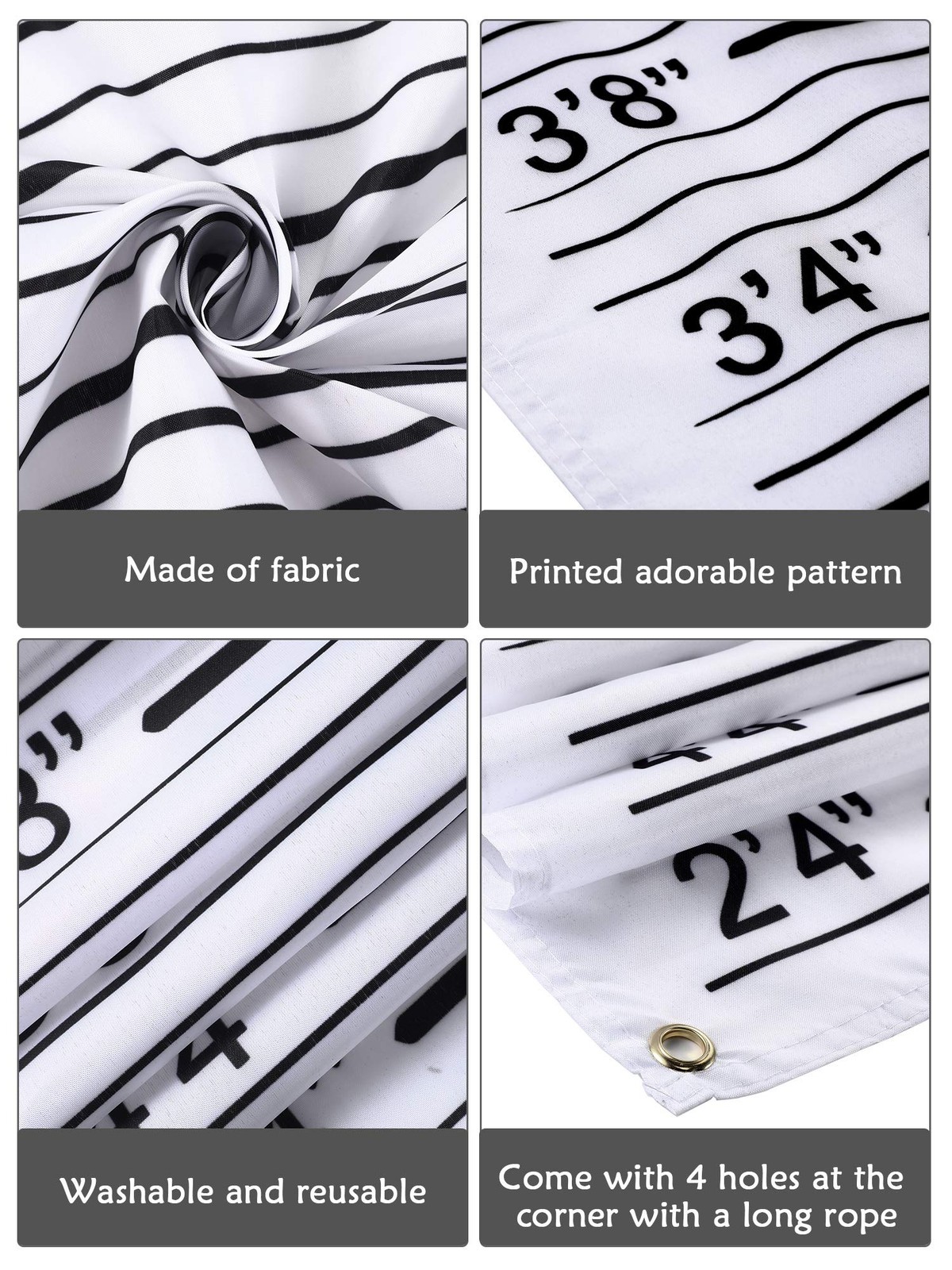 Mugshot Backdrop Photo Booth Banner 4.9 x 4.3 ft, x feet, White