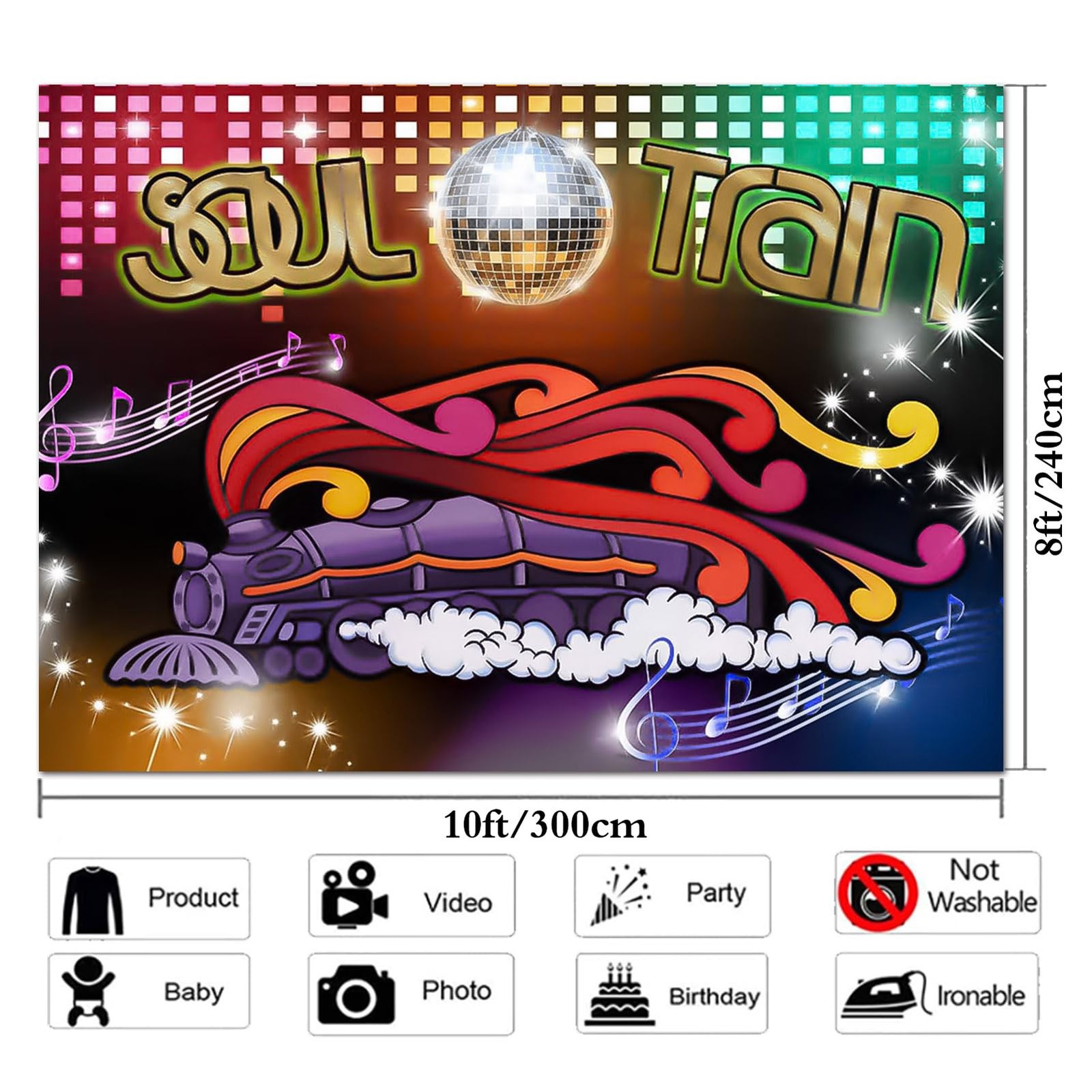 10x8FT 70’s and 80’s Disco Dancing Prom Party Decor Photo Background 70’s The…