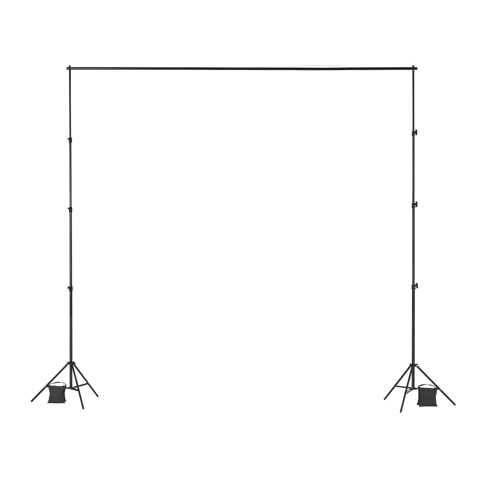 10x10ft Adjustable Backdrop Stand with 4 Crossbars, Heavy Duty Steel Frame