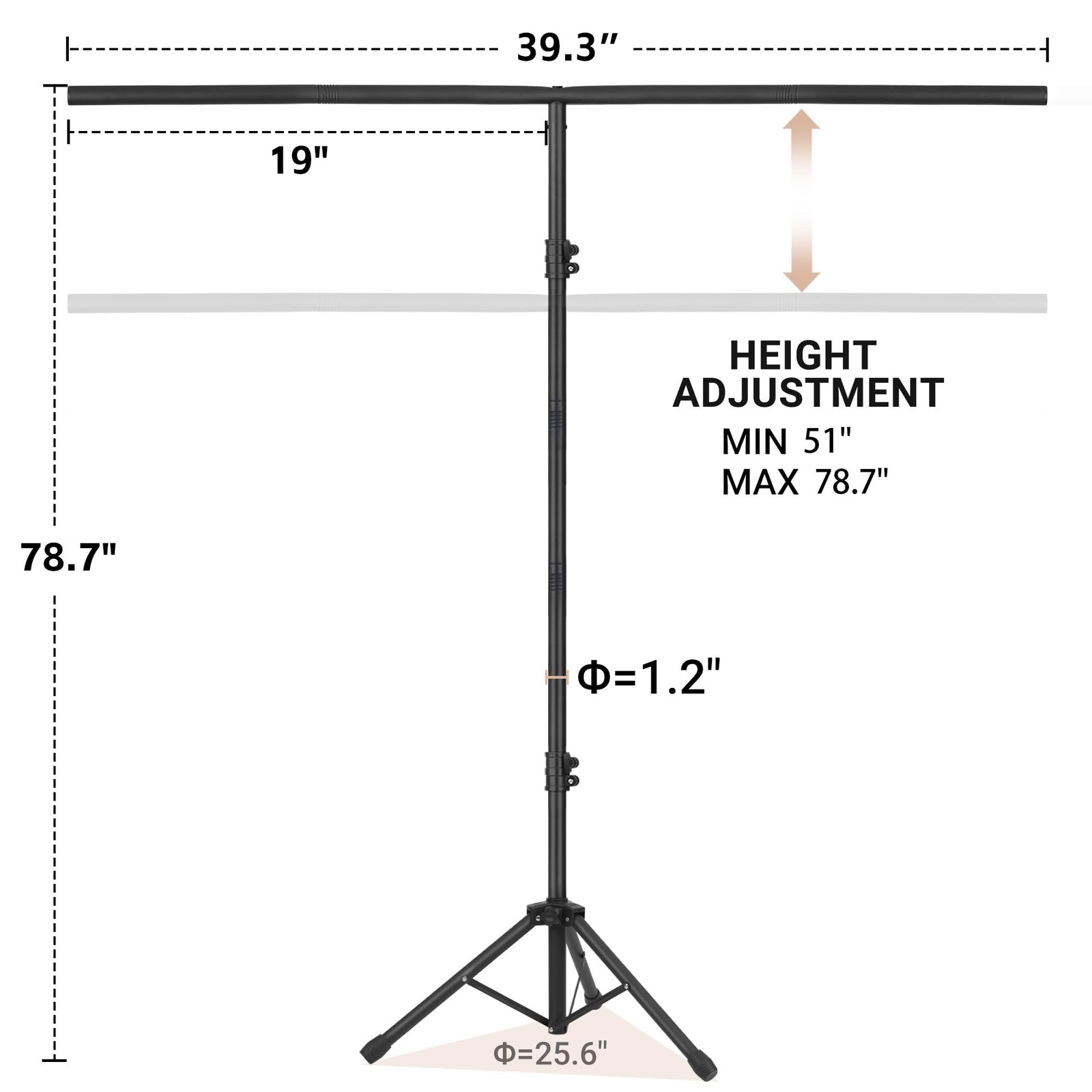 6.5×3.2ft T-Shape Backdrop Stand, Adjustable Background Support Stand Kit, Po…