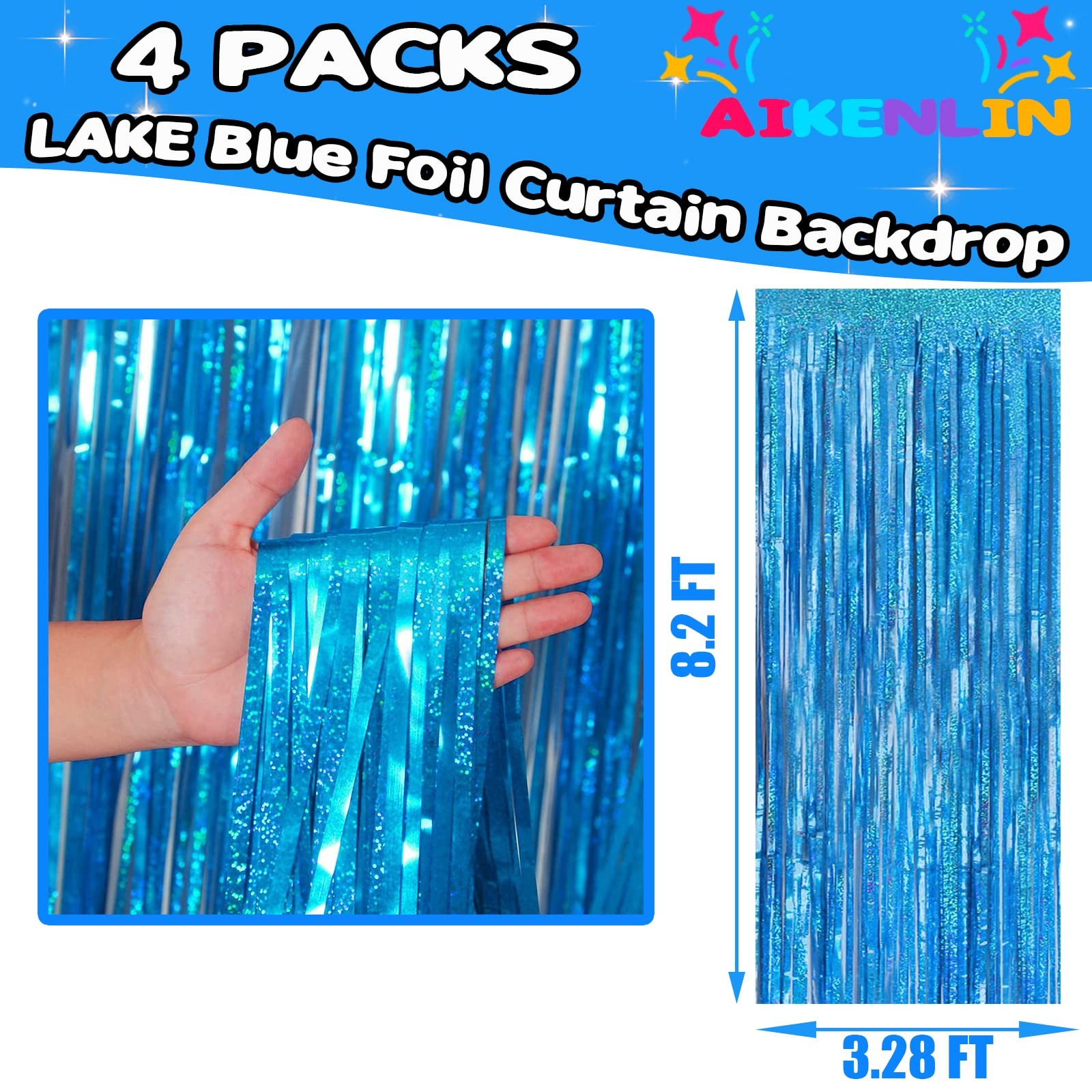 Rose Gold Metallic Foil Fringe Curtain Backdrop Streamers 3.2×9.8 Ft 4 Pack