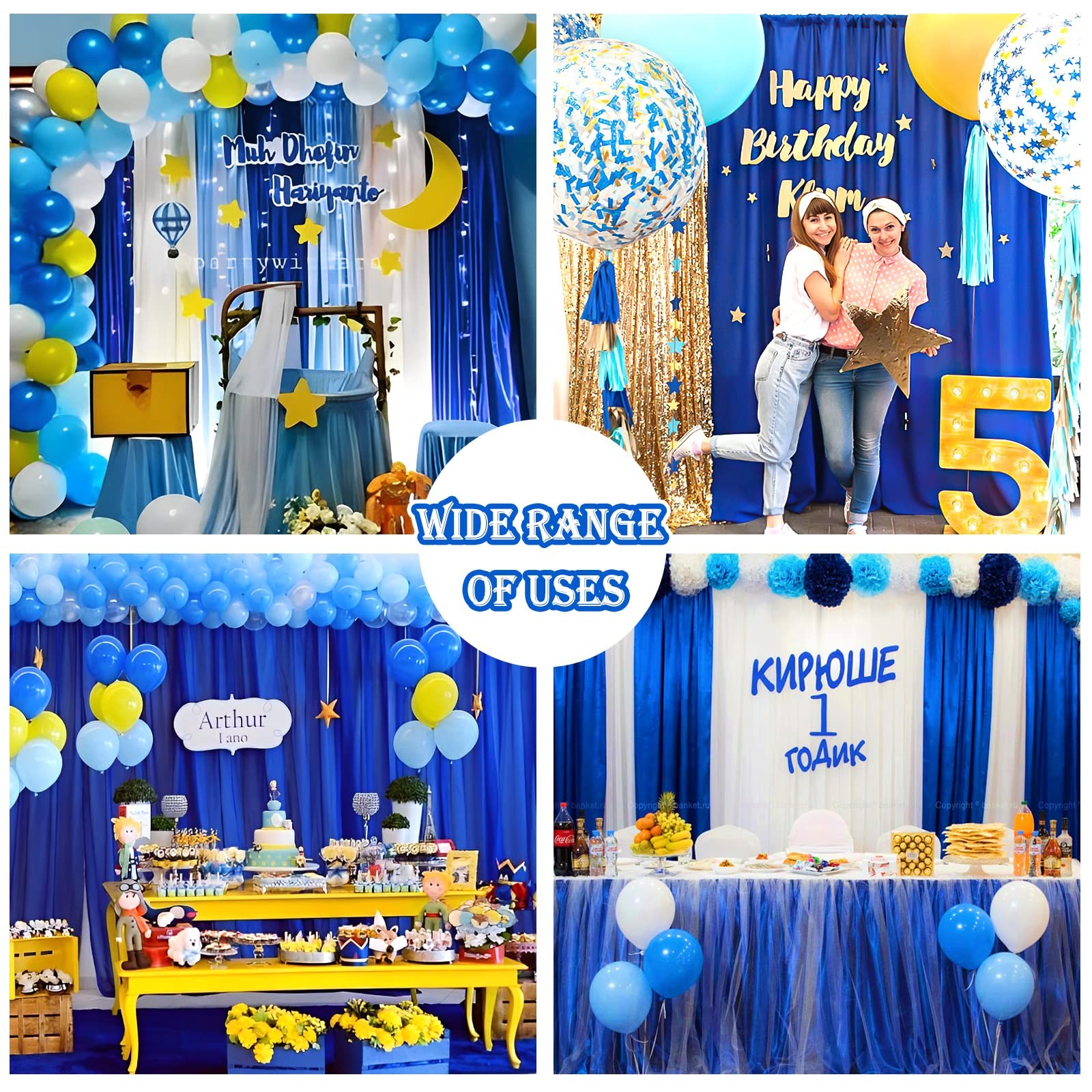 10x10FT Royal Blue Backdrop Curtains for Parties – Blue Party Backdrops for B…