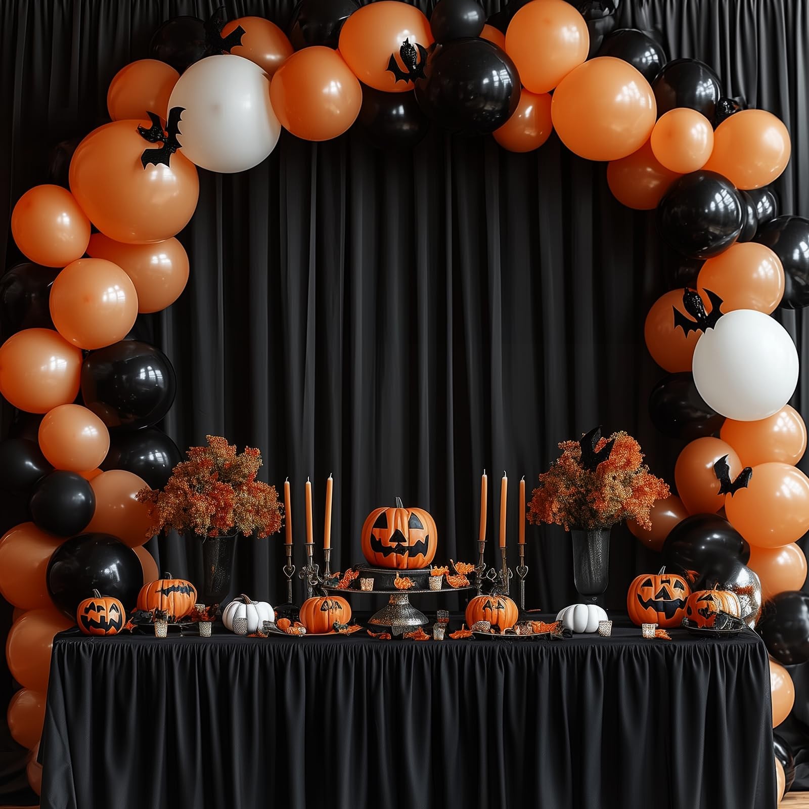 2 PCS Black Backdrop Curtains 5×10 Ft Wrinkle Free Party Photo Decoration
