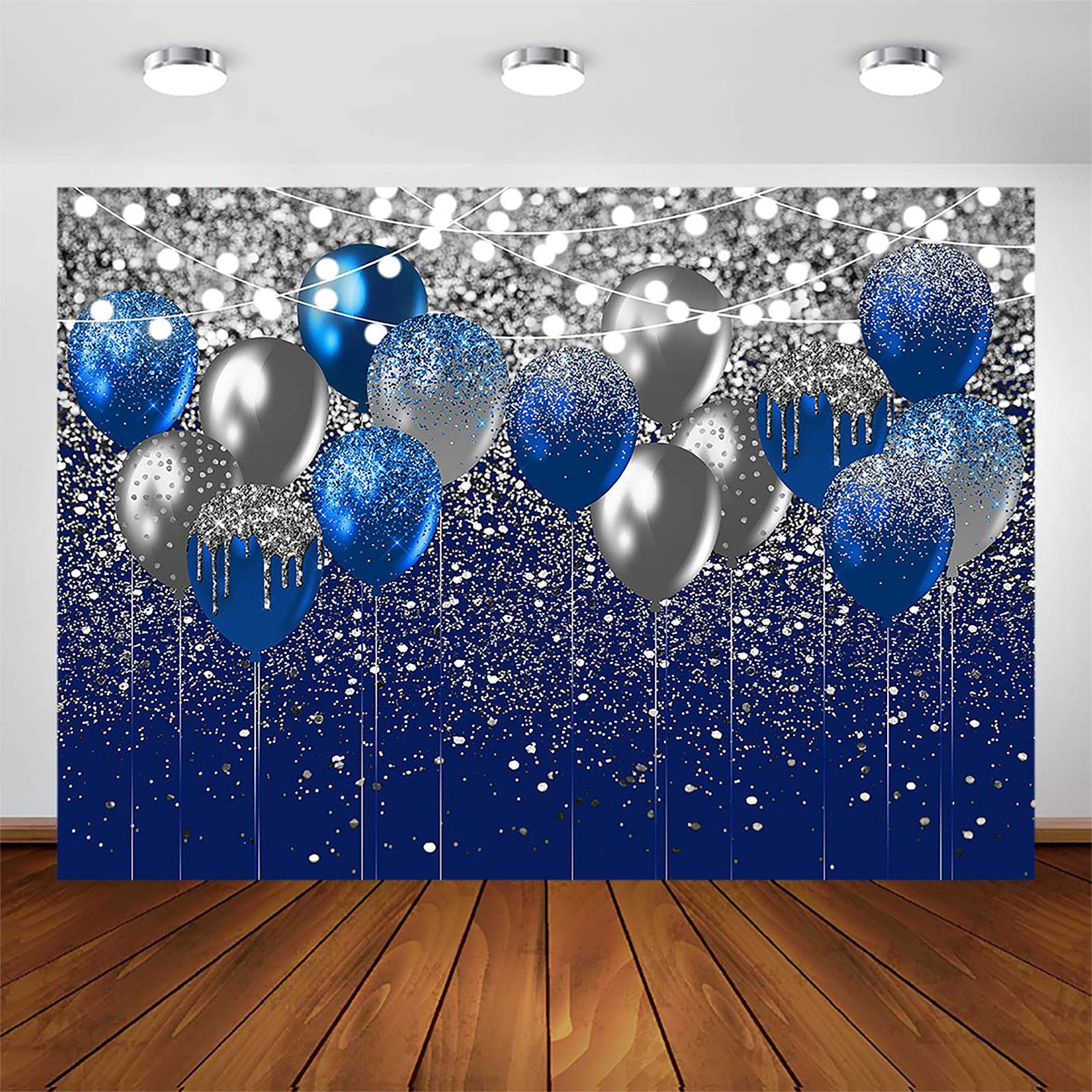 Avezano Royal Blue Glitter Backdrop for Birthday Wedding Prom Graduation Photogr