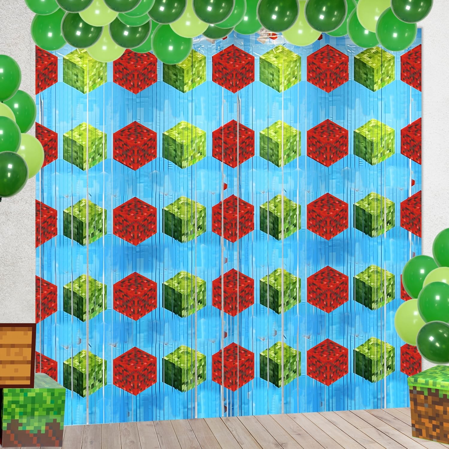 Video Game Party Backdrops Decorations, 4 Pcs 3.28 x 6.56 Ft Video Game Foil …