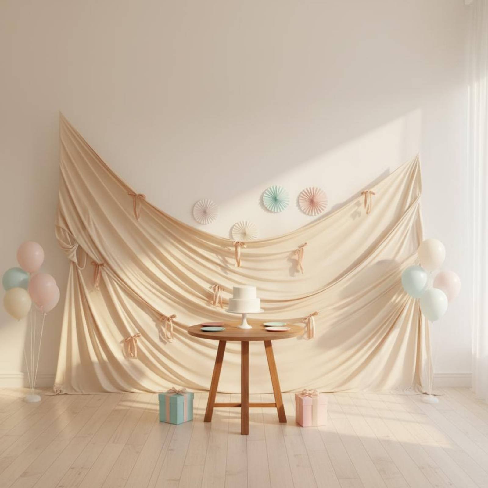 Bowknot Background Material Trendy Design Draped Photo Background