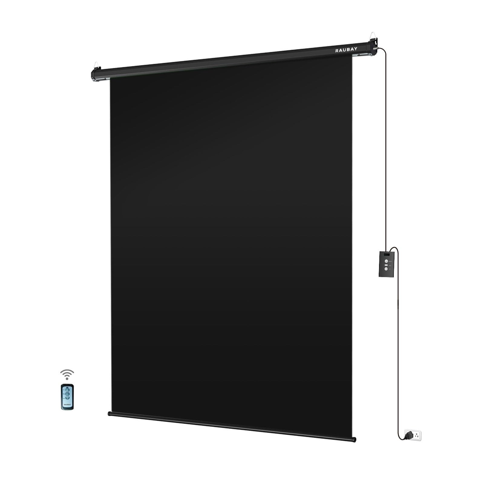 RAUBAY Motorized Pull Down Black Screen Standard(59.8 x 86.6in),