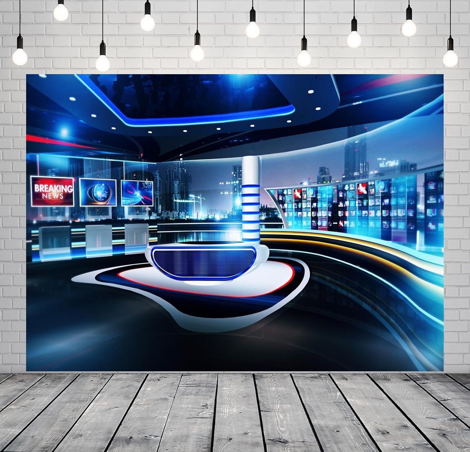 7x5ft Fabric News Broadcast Backdrop Virtual TV Studio 7x5FT, N1-a20099