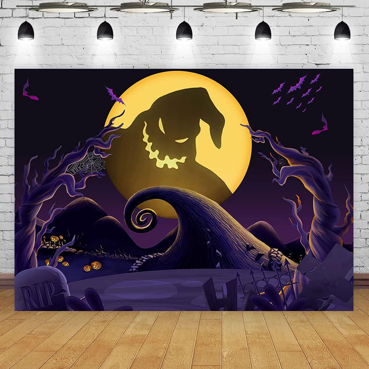 Maijoeyy 5x3ft Nightmare Before Christmas Backdrop Child Kid 5x3ft, purple
