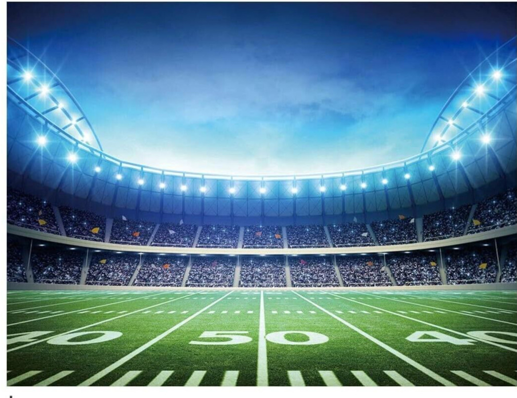 10X8FT Football Field Backdrop Photography Props Auditorium Night Game #A30
