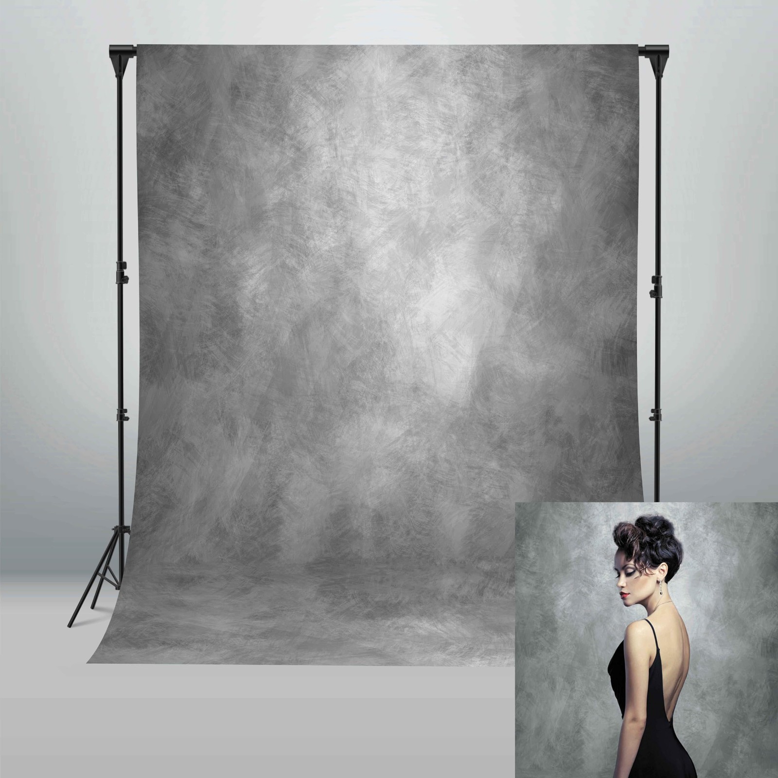 Light Grey Abstract Textured Photography Backdrop 8x12ft – Studio Background Pro