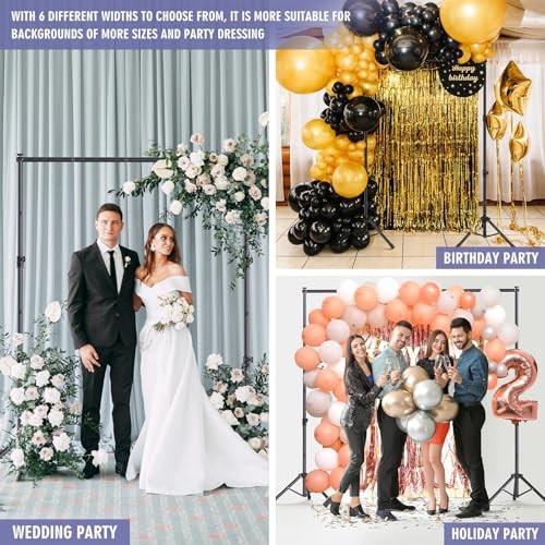 Backdrop Stand Kit – 6 Widths Adjustable Background Stand for Parties 10×7.5ft