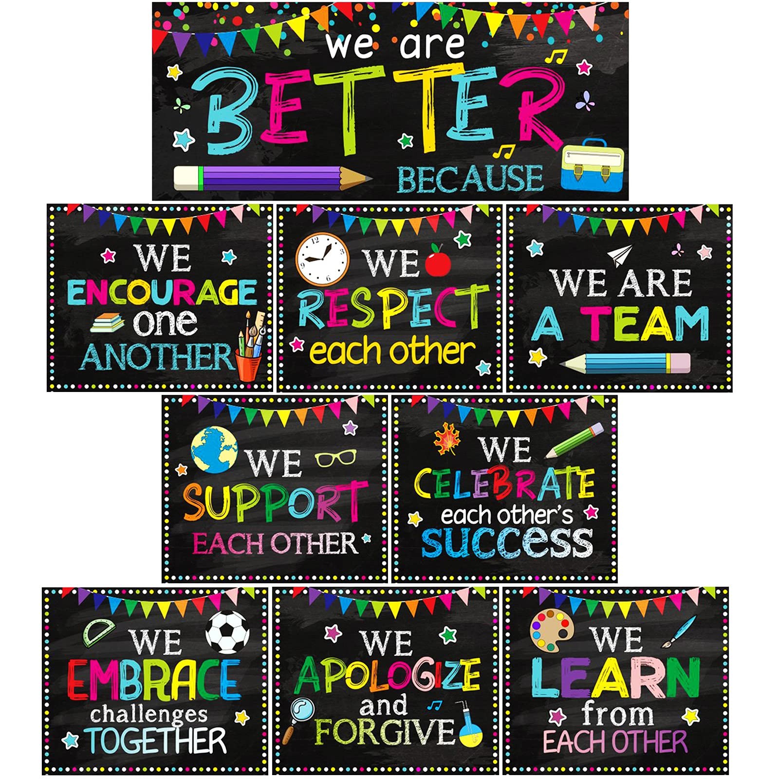 Classroom Decoration Motivational Bulletin Board Poster Back to School Banner…