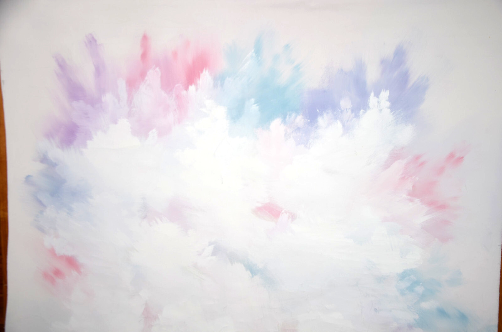 Photography Backdrop Hand Painted Pastel Pink Blue Brushstroke Vtg Large 80×70