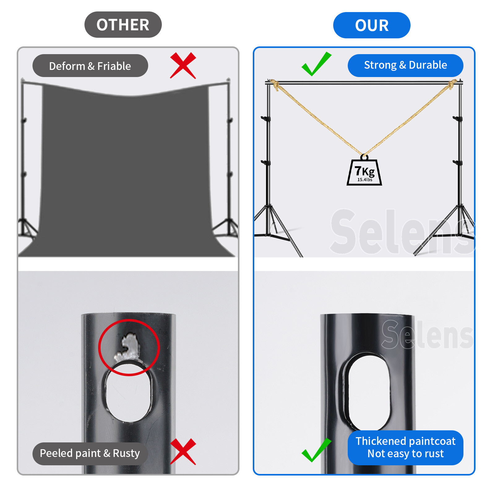 10×10ft Backdrop Stand Kit Large Photography Background Studio Adjustable Banner