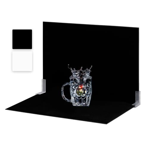 Product Photography Backdrops – Light-Absorption Black Flocked Black and White