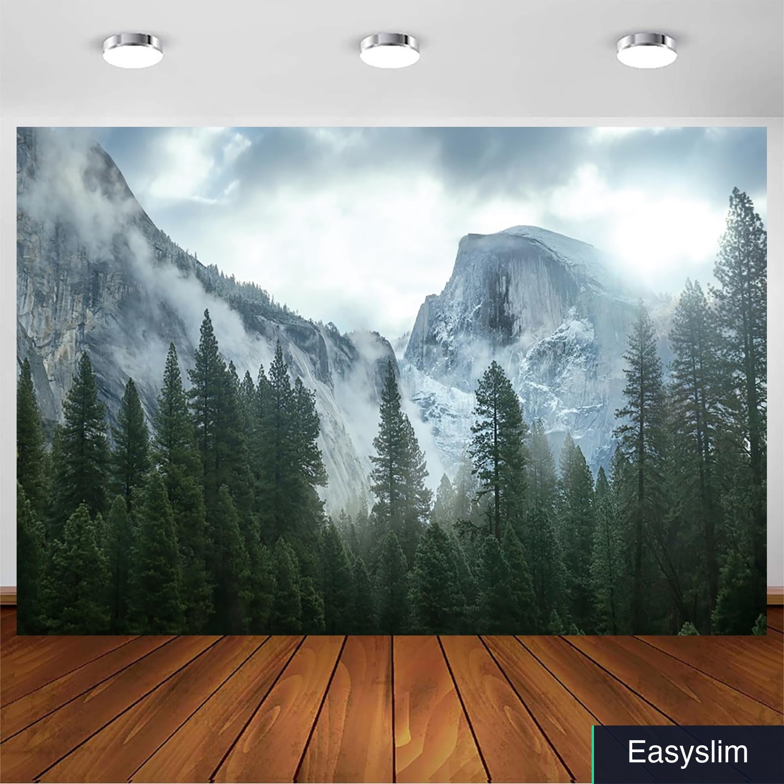 Photography Backdrop 7x5ft Forest Mountain Misty Vinyl Nature Scene