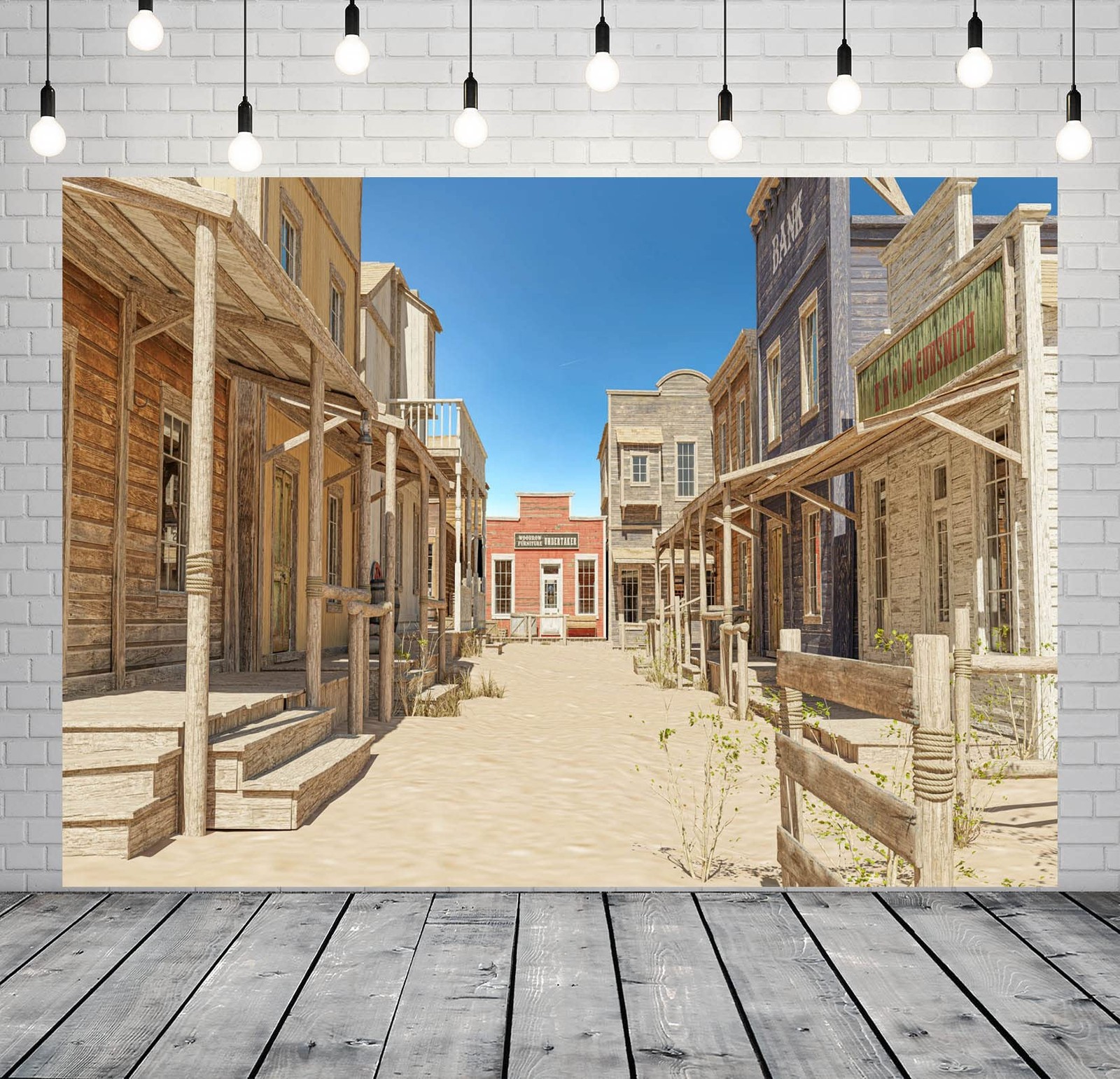 Fabric 7x5ft Old Western Town Photography Backdrop Old Wild West Small Town Rust