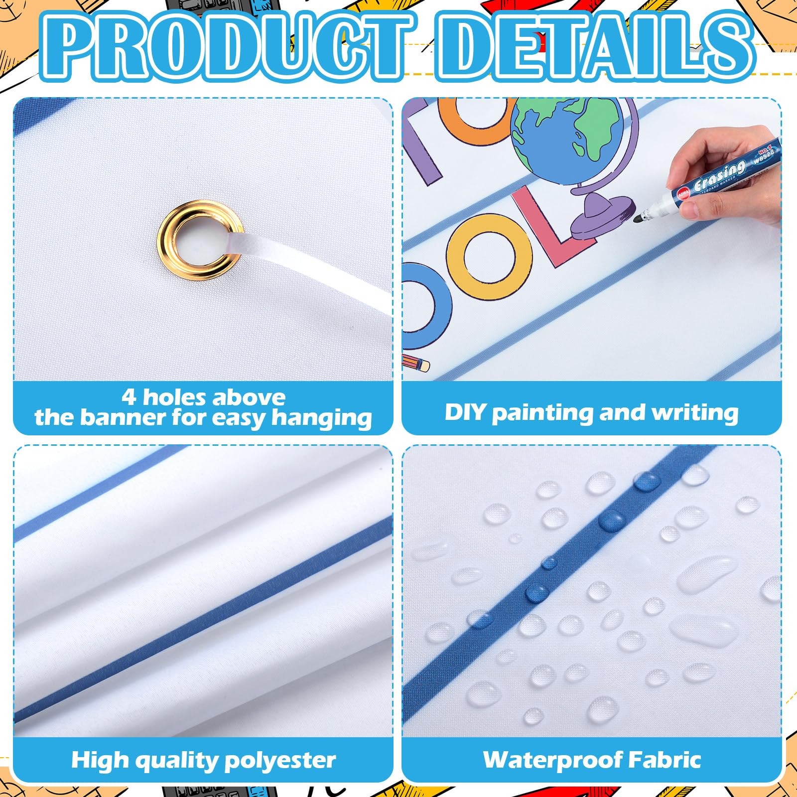 6.6 x 4.4ft Backdrop Notebook Backdrop Welcome Back to Decorations Classroom …