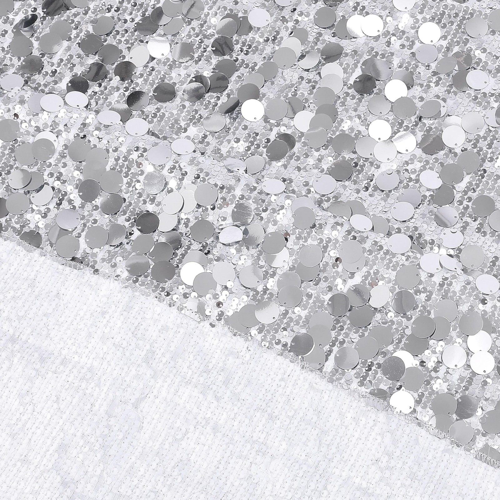 Silver Sequin Backdrop Curtain 8.6x8ft Glitter Drape Birthday Party Decor 2Pc