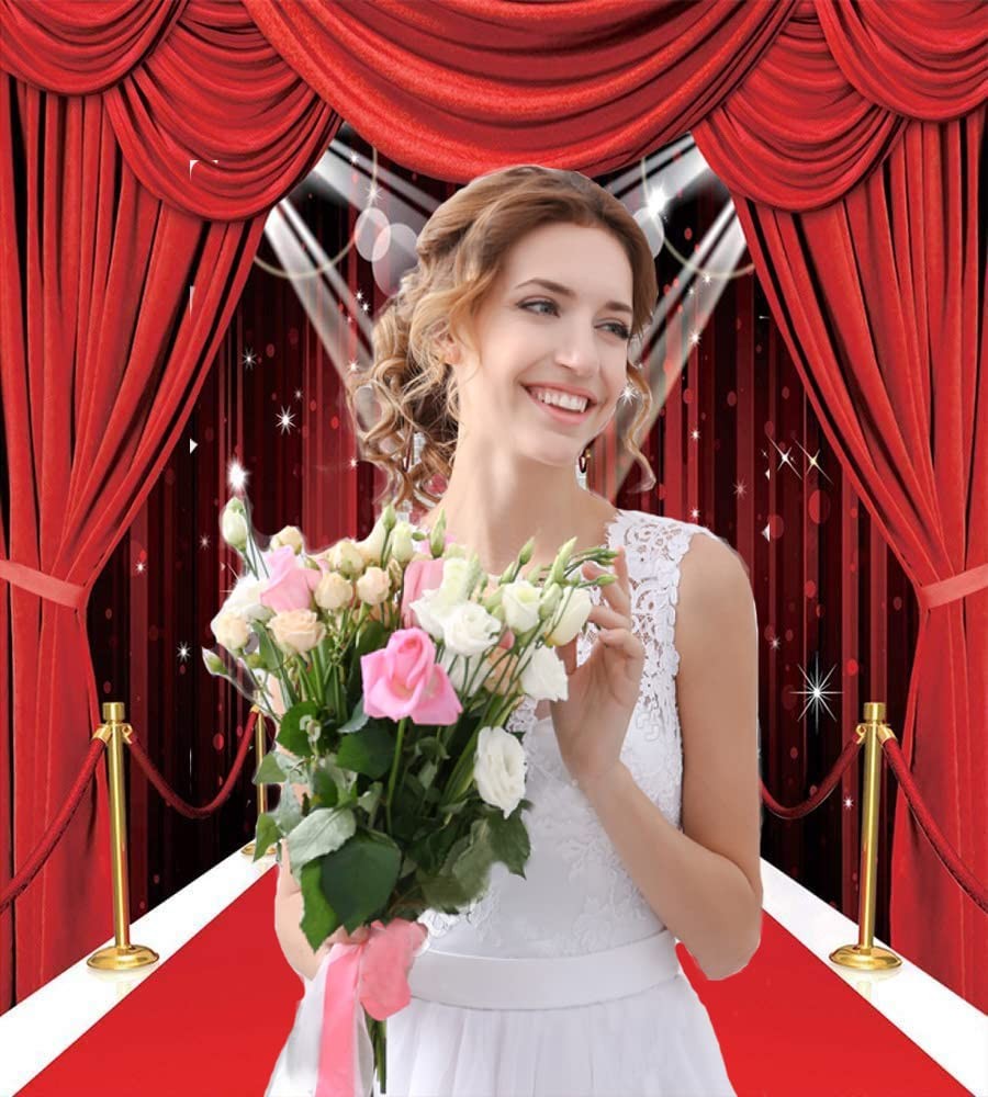 Hollywood Theme Party Decorations Photo Backdrops Red Carpet 5′x7′,