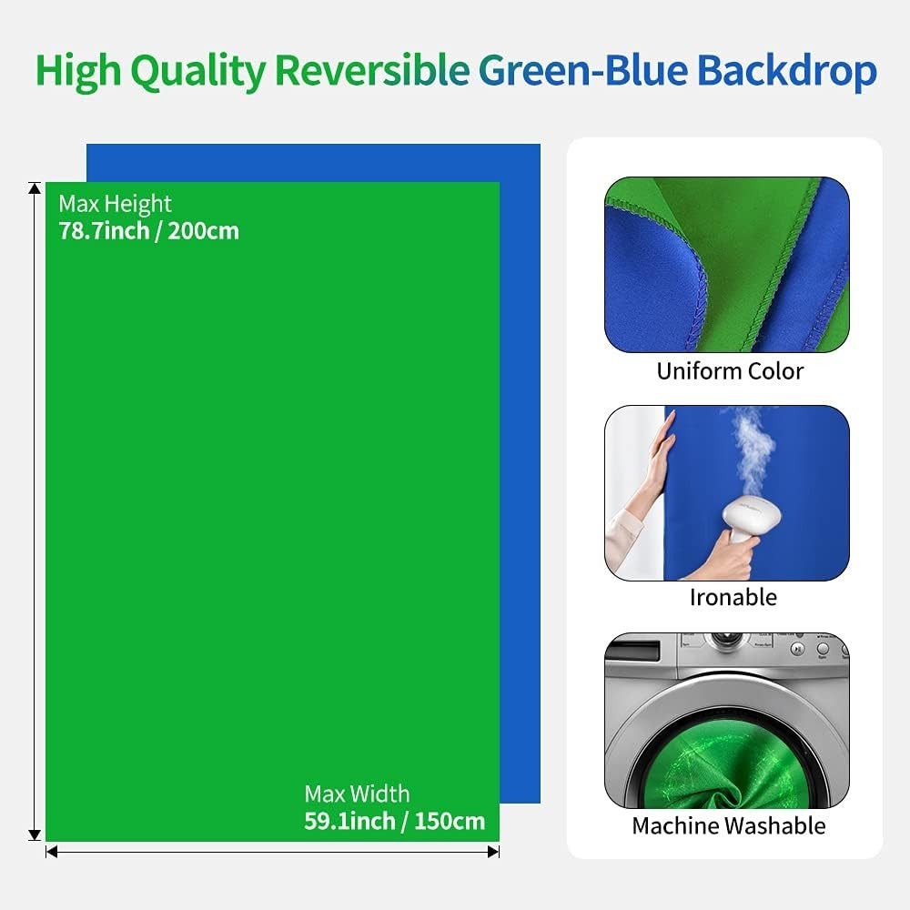 2-in-1 Reversible Blue Green Background Set