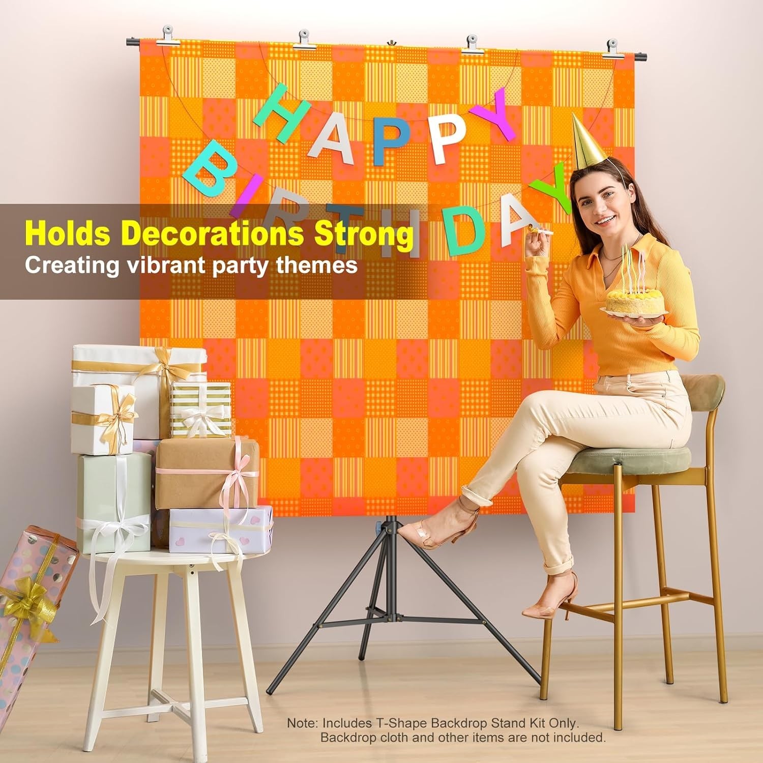 Zenith Portable T-Shape Backdrop Stand Kit – 5×6.7ft Adjustable & Lightweight