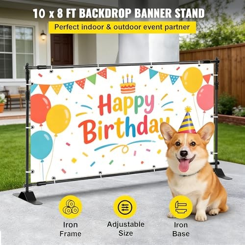 Backdrop Stand 10x8ft(WxH), Portable Photo Studio Background Stand Support Kit