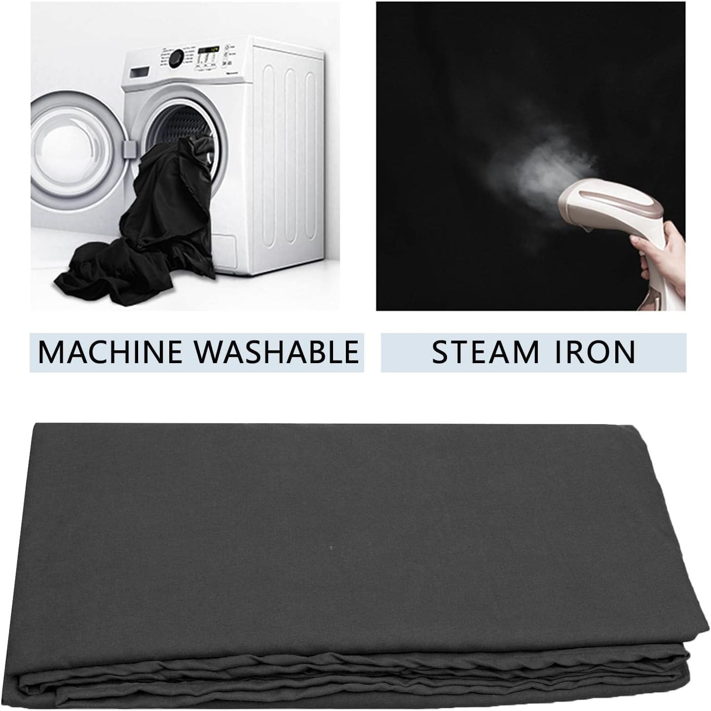 Black Backdrop 10 X 10 Ft, Solid Black Photo Backdrop, High Density Polyester Fa