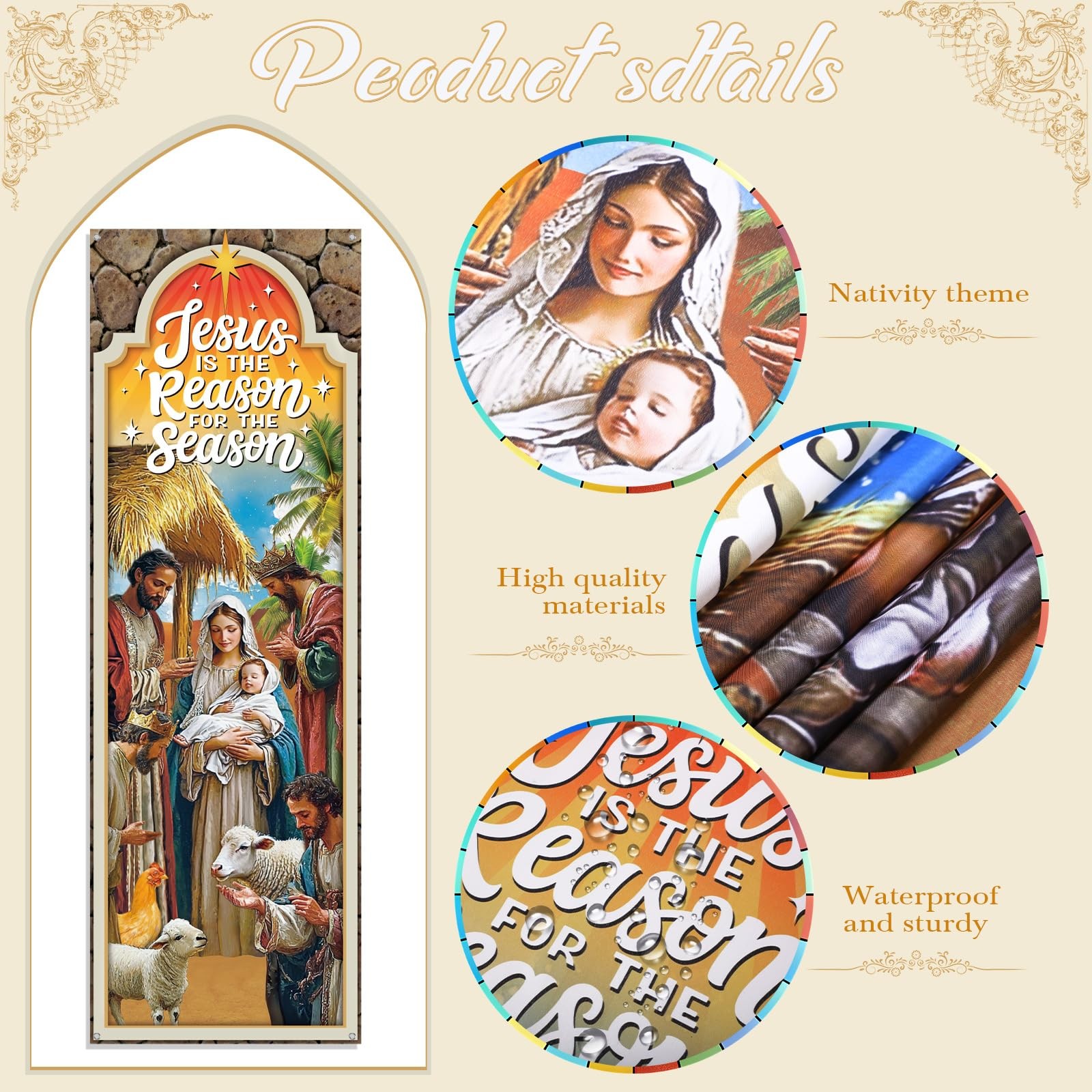 4 Pcs Easter Church Banners with Scripture Religious Worship Banner Christian…