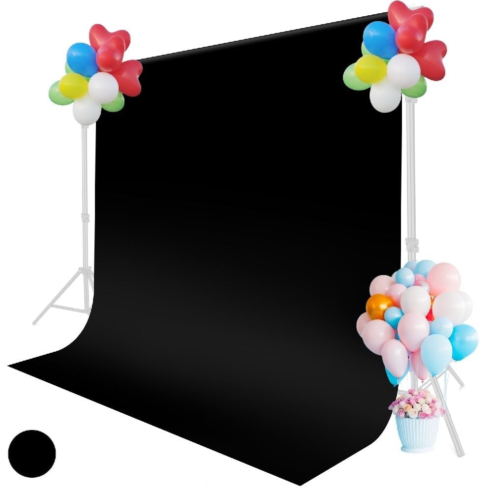 Black Backdrop for Photoshoot, 5×6.5ft Black Photo Backdrop Background