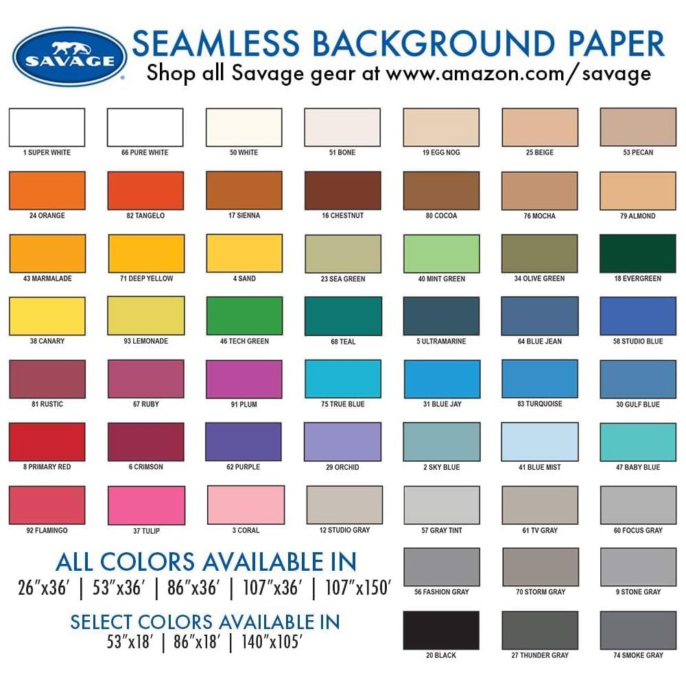 Savage Seamless Background Paper – #51 Bone (107″ x 36′) w/ 2″ x 4yd Black Tape