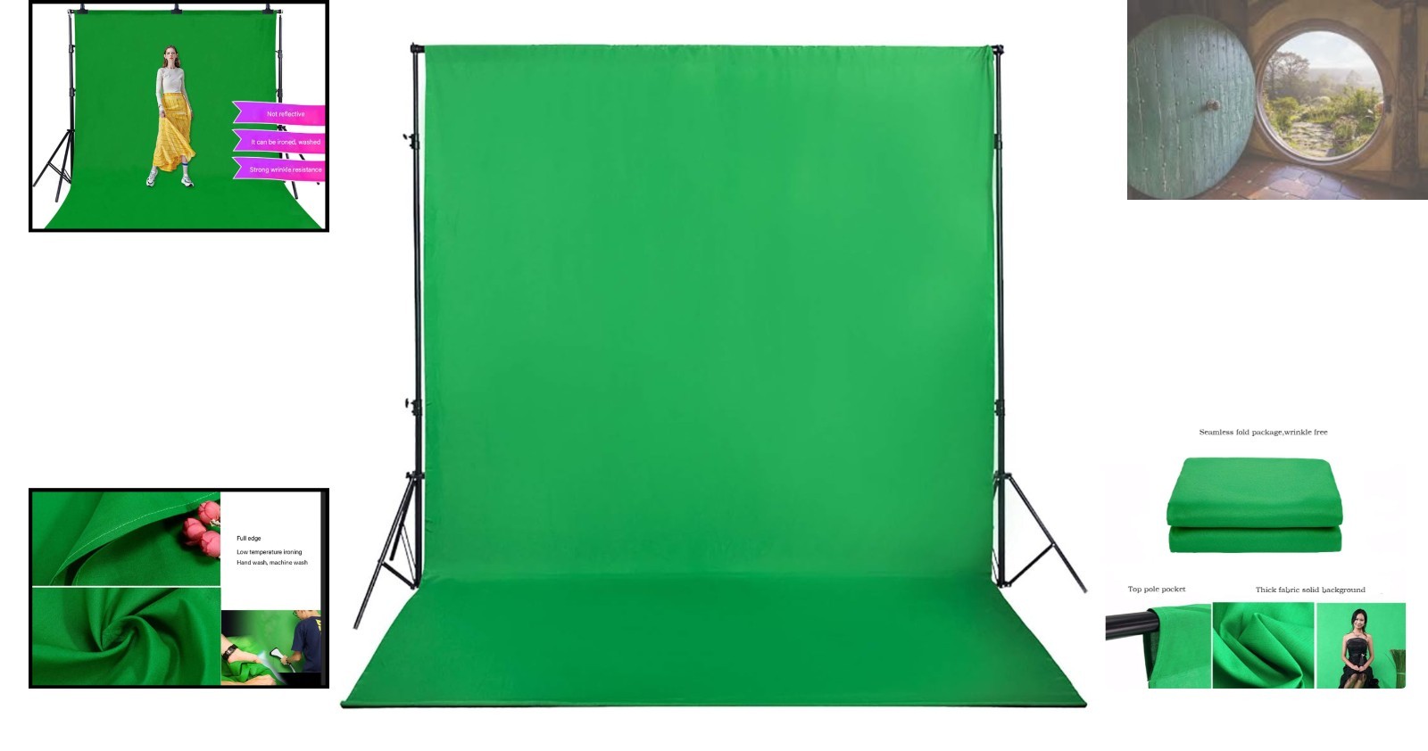 8x10ft Green Screen Chromakey Muslin Backdrop for Professional Photography