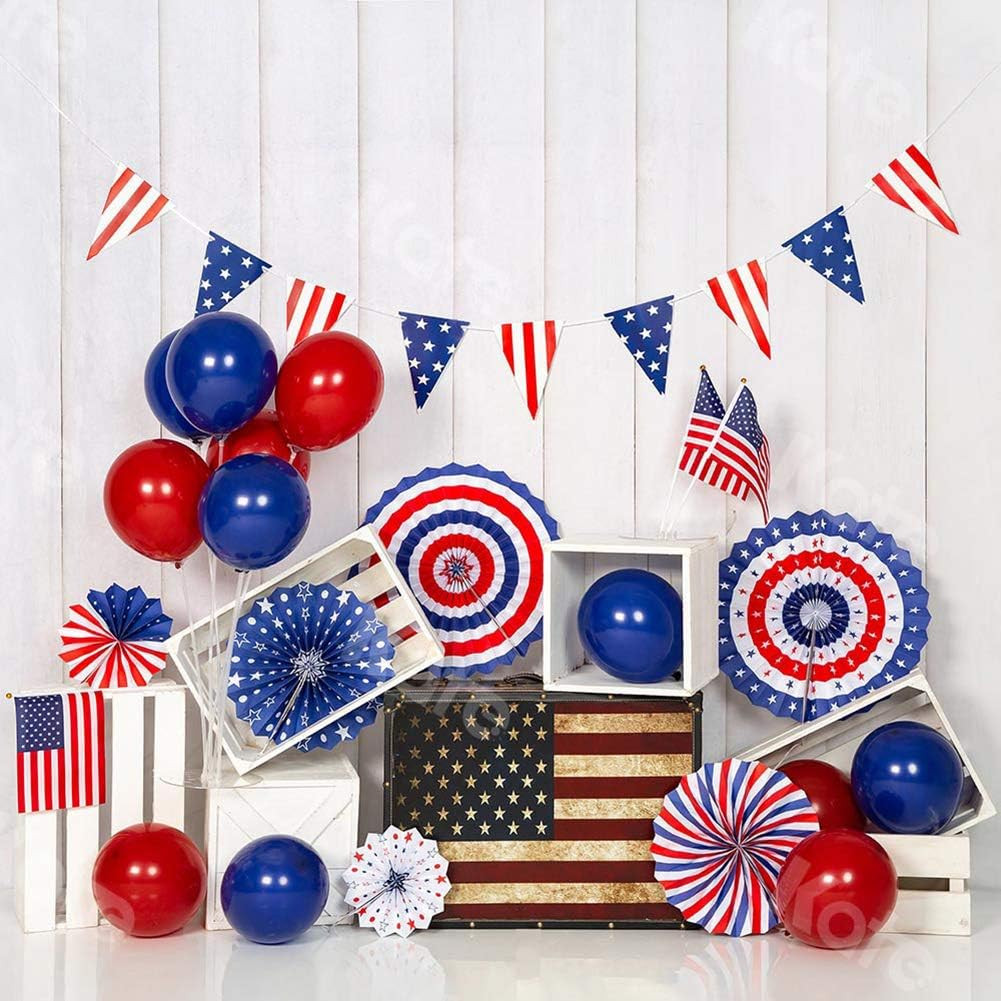 8x8ft USA Flag Photography Backdrop for Independence Day Celebrations